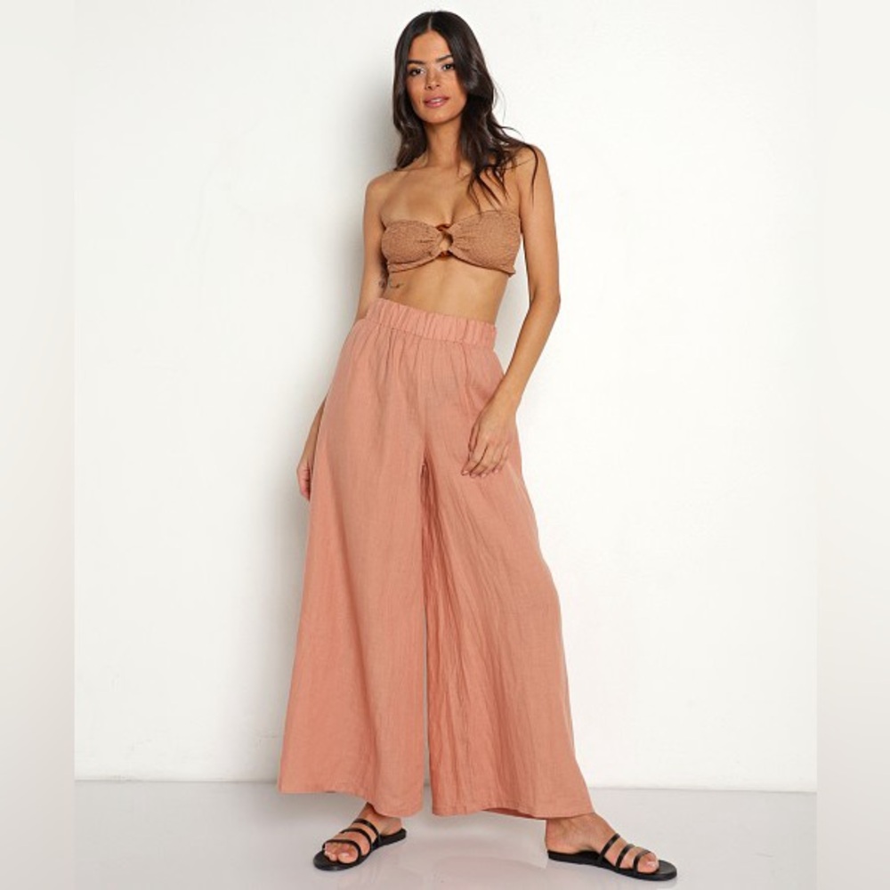Vitamin A - Tallows Linen Wide Leg Pant - EcoLinen Desert